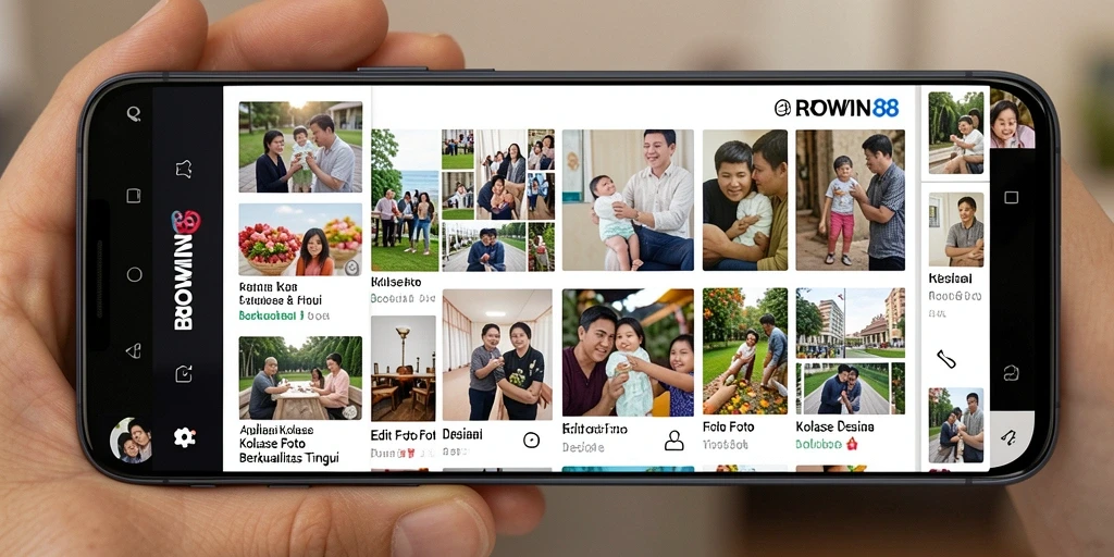 Antarmuka BROWIN88 dengan pilihan kolase foto yang menarik.