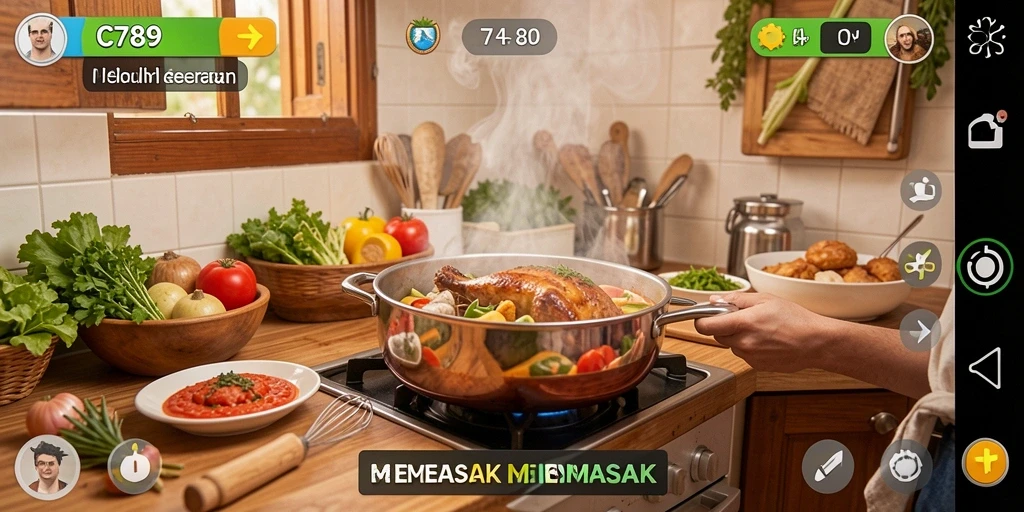 Antarmuka C789 yang menarik saat memasak hidangan lezat.