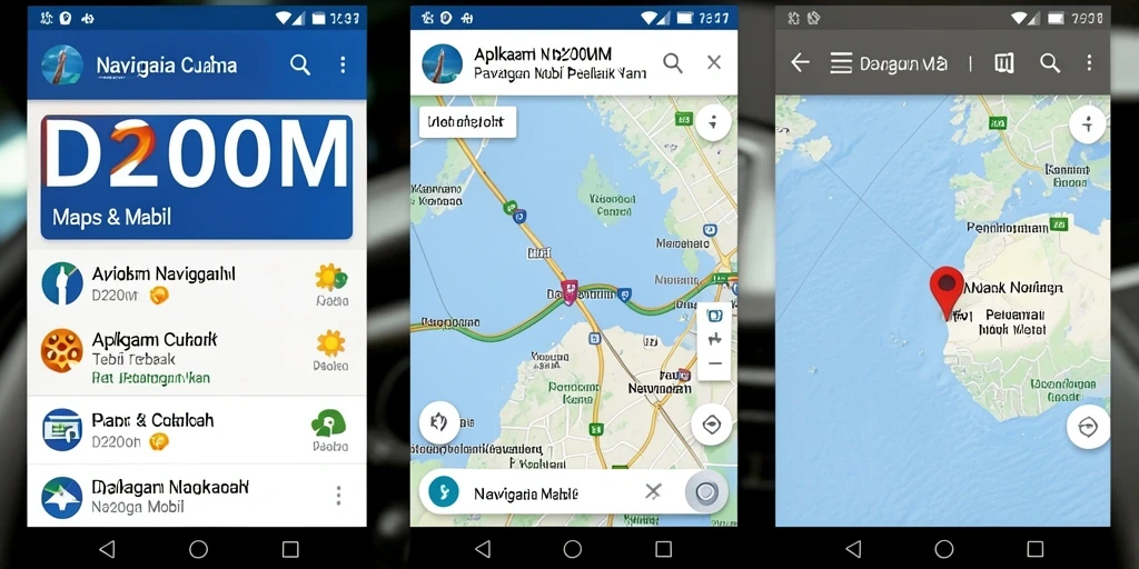 Antarmuka D200M dengan fitur navigasi mobil yang mudah digunakan.