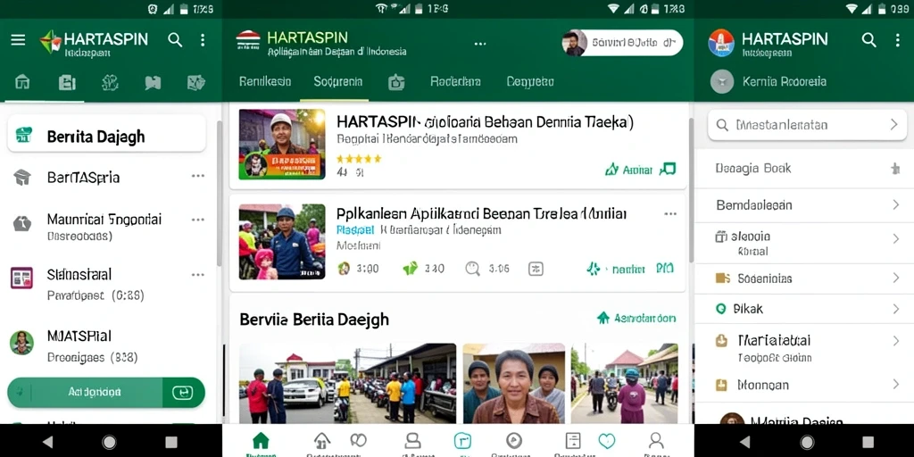 Tampilan antarmuka utama aplikasi HARTASPIN yang informatif dan menarik.