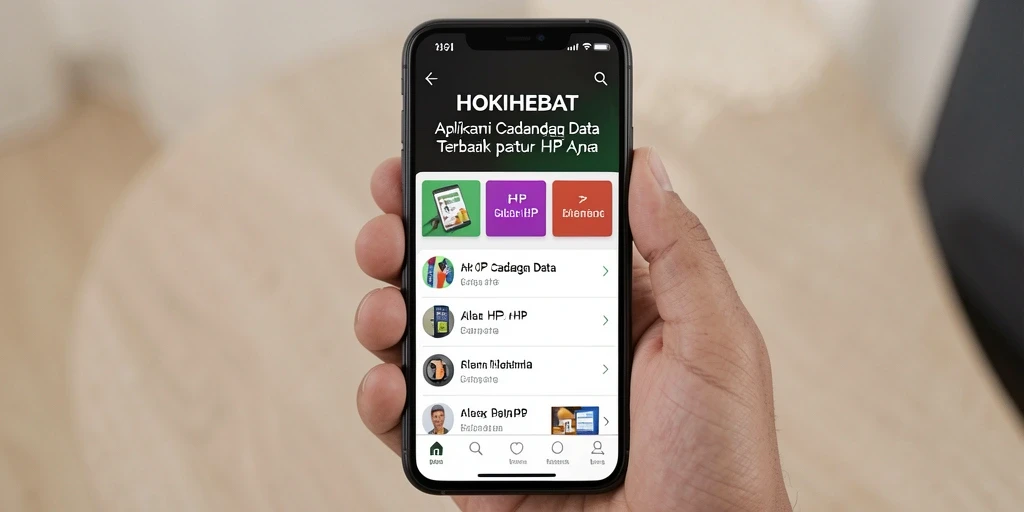 Antarmuka HOKIHEBAT yang intuitif untuk cadangan data.
