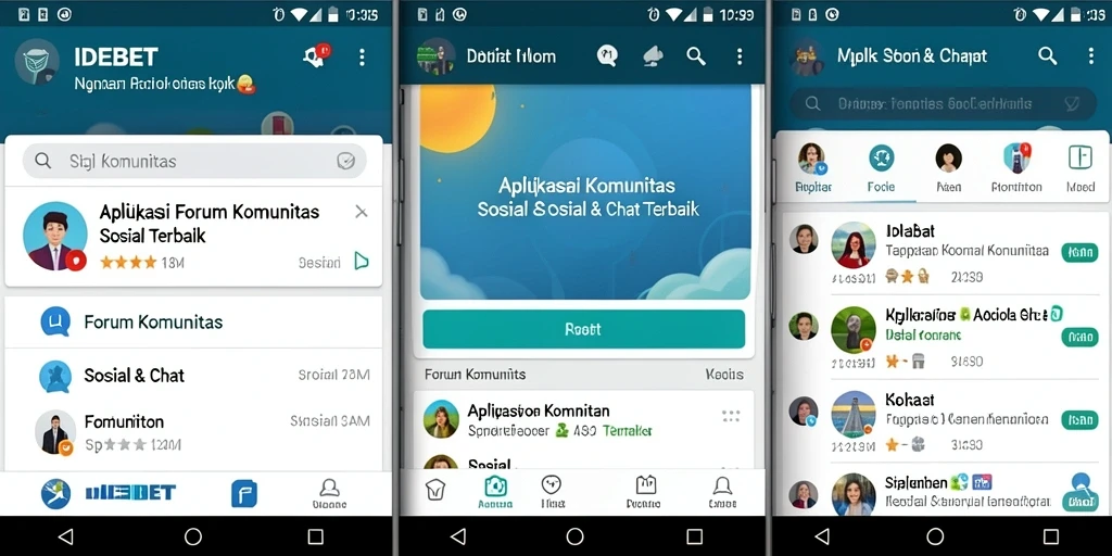 Tampilan antarmuka aplikasi Forum Komunitas IDEBET yang menarik.