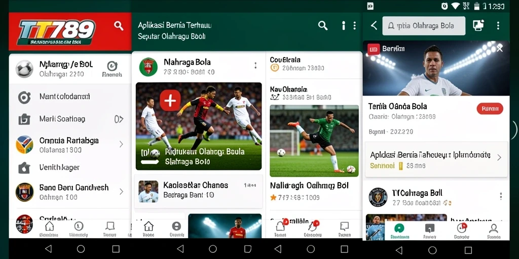 Tampilan antarmuka TT789 yang menarik dan informatif tentang olahraga bola.