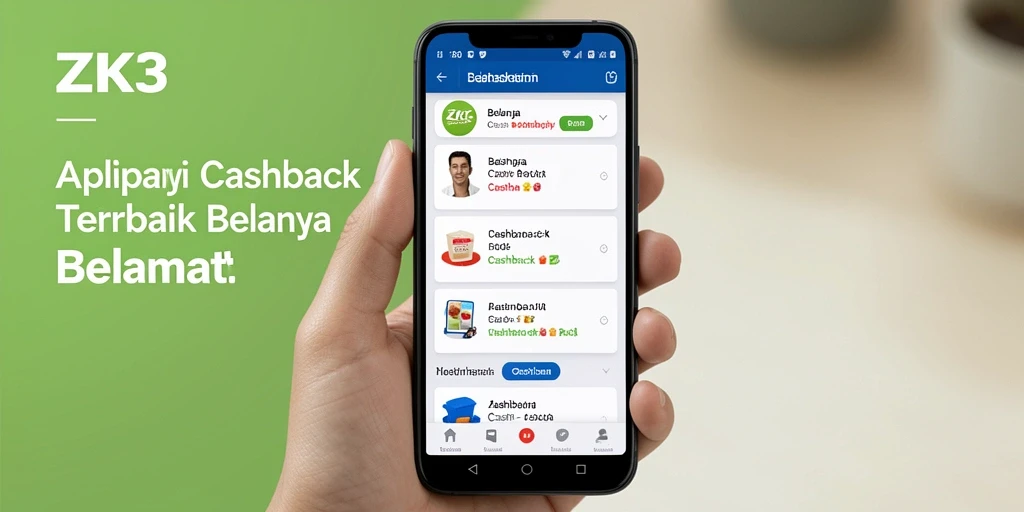 Tampilan antarmuka ZK3 menampilkan berbagai penawaran cashback menarik.